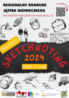 Plakat Regionalnego Konkursu Języka Niemieckiego „Sketchnoting 2024”